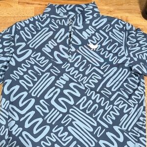 Bad Birdie Navy Blue & Light Blue Scribble Quarter-Zip Pullover